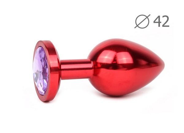 RED PLUG LARGE (втулка анальная), L 93 мм D 42 мм, вес 170г, цвет кристалла светло-фиолетовый, арт. RL-15