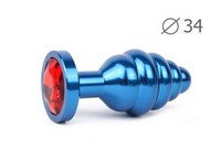 ВТУЛКА АНАЛЬНАЯ "BLUE PLUG MEDIUM" (синяя), L 80 мм D 34 мм, вес 90г, цвет кристалла красный арт. ABL-16-M